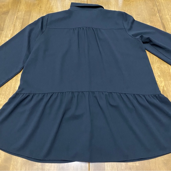 LOGO by Lori Goldstein top womens medium whimsigoth peasant peplum ruffle NWOT - Picture 6 of 10